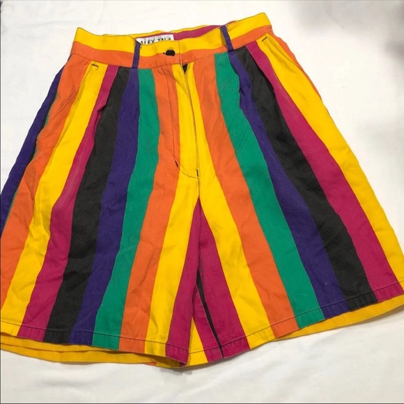 Alex Tala Rainbow High Waist Colorful Shorts 10 - Picture 2 of 8